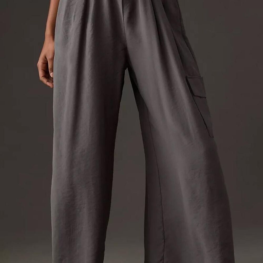 Anthropologie Wide Leg Cargo Bungee Drawstring Modal Pants Size Small